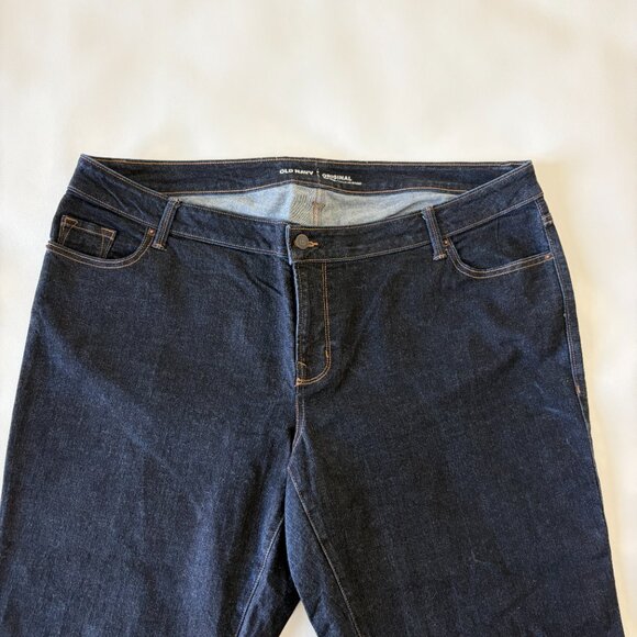 OLD NAVY Jean Womens Plus 22 x 32 Long Blue Dark Wash Boot Cut Stretch Denim - Picture 2 of 13